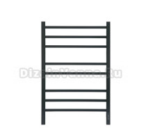Полотенцесушитель электрический Tera Классика квадро 500х800 80x55 см, подключение справа, слева, черный матовый муар, лесенка, из стали
