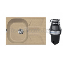 Комплект Мойка Lava L2.DUN, dune + Измельчитель KUCHENSTERN Muhle