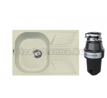 Комплект Мойка Lava L2.VNL, vanilla + Измельчитель KUCHENSTERN Muhle