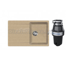 Комплект Мойка Lava L4.DUN, dune + Измельчитель KUCHENSTERN Muhle