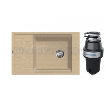 Комплект Мойка Lava L9.DUN, dune + Измельчитель KUCHENSTERN Muhle