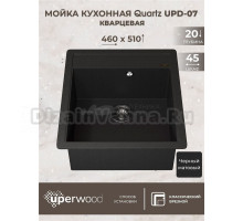 Кухонная мойка кварцевая Uperwood Quartz UPD-07-04, прямоугольная, черная