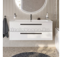 Тумба под раковину без столешницы Cezares Eco Cer-N 120 bianco opaco, ручки матовые черные