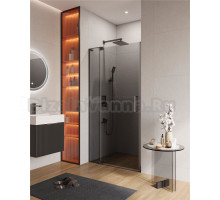 Душевая дверь в нишу Cezares Slider B 1 100/110 Grigio GM профиль оружейная сталь, стекло серое