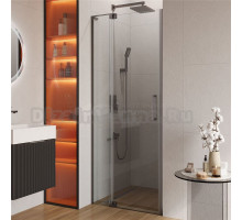 Душевая дверь в нишу Cezares Slider B 1 80/90 C GM профиль оружейная сталь, стекло прозрачное