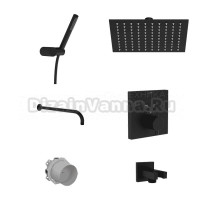 Душевой комплект VitrA Square A49310EXP С ВНУТРЕННЕЙ ЧАСТЬЮ, матовый черный