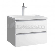 Тумба с раковиной Belux Фаворит 75 подвесная, белая глянцевая