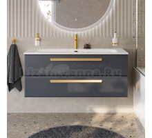 Тумба под раковину без столешницы Cezares Eco Cer-N 120 grafito, ручки сатиновое золото