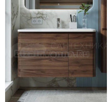 Тумба с раковиной Itana Roberto 100 подвесная, орех пекан шоколад