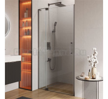 Душевая дверь в нишу Cezares Slider B 1 90/100 C GM профиль оружейная сталь, стекло прозрачное