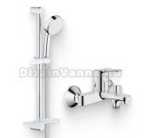 Душевой комплект Смеситель Grohe BauEdge 23334000 + Гарнитур Tempesta Cosmopolitan 26083002