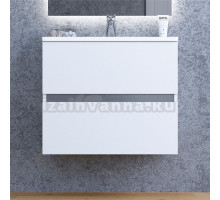 Тумба под раковину без столешницы Sanvit Кубэ-2 60 подвесная, 2 ящика, матовый жемчуг