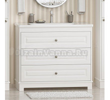 Тумба с раковиной Misty Ларго 100 напольная, матовая белая