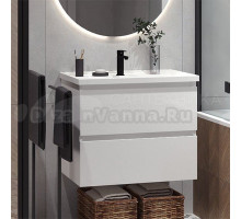 Тумба с раковиной Belux Фаворит 85 подвесная, белая глянцевая, раковина 85-01