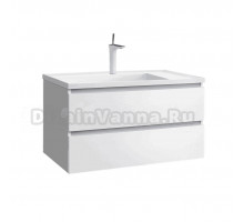 Тумба с раковиной Belux Фаворит 100 подвесная, белая глянцевая, раковина 100-01