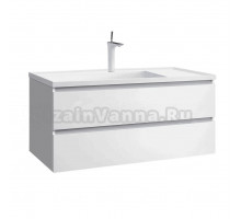 Тумба с раковиной Belux Фаворит 120 подвесная, белая глянцевая, раковина 120-01