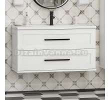 Тумба с раковиной Misty Модерн 100 подвесная, матовая белая