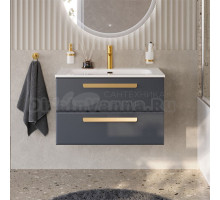 Тумба под раковину без столешницы Cezares Eco Cer-N 80 grafito, ручки сатиновое золото