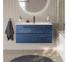 Тумба под раковину без столешницы Cezares Eco Cer-N 100 sapfiro, ручки матовые черные