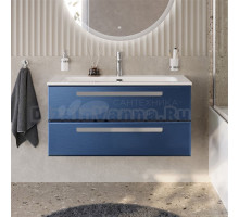 Тумба под раковину без столешницы Cezares Eco Cer-N 100 sapfiro, ручки серые