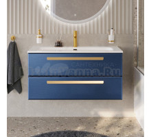 Тумба под раковину без столешницы Cezares Eco Cer-N 100 sapfiro, ручки сатиновое золото