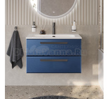 Тумба под раковину без столешницы Cezares Eco Cer-N 80 sapfiro, ручки матовые черные
