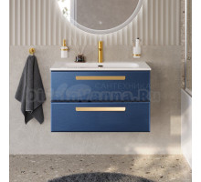 Тумба под раковину без столешницы Cezares Eco Cer-N 80 sapfiro, ручки сатиновое золото