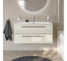 Тумба под раковину без столешницы Cezares Eco Cer-N 100 брашированная альпака, ручки серые