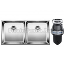 Комплект Мойка Blanco Andano 400/400-U, сталь + Измельчитель KUCHENSTERN Muhle