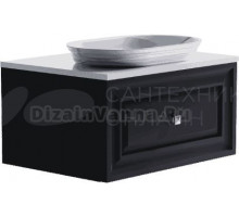 Тумба с раковиной Астра-Форм Шарм 80 подвесная, 1 ящик, черная