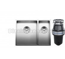 Комплект Мойка Blanco Claron 340/180-U, L + Измельчитель KUCHENSTERN Muhle