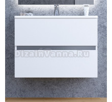 Тумба под раковину без столешницы Sanvit Кубэ-2 70 подвесная, 2 ящика, матовый жемчуг