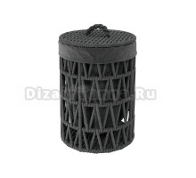 Корзина для белья Wasserkraft Mosel WB-460-S напольная, серая, черная, круглая, текстиль