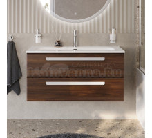 Тумба под раковину без столешницы Cezares Eco Cer-N 100 орех шоколад софт, ручки сатин