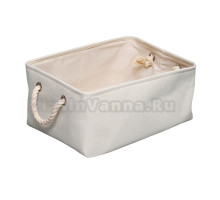 Корзина для белья Wasserkraft Weida WB-310-S 8, 5 л, бежевая, прямоугольная, текстиль