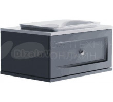 Тумба с раковиной Астра-Форм Классик 80 подвесная, 1 ящик, серо-голубая
