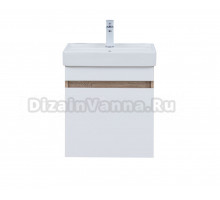 Тумба под раковину без столешницы Aquanet Оптима 50 подвесная, дуб светлый, белый сатин