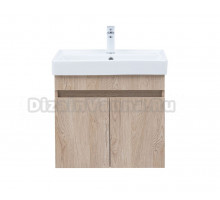 Тумба с раковиной Aquanet Оптима 60 подвесная, дуб светлый