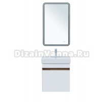 Мебель для ванной комнаты Aquanet Оптима 50 подвесная, дуб рустикальный, белый сатин