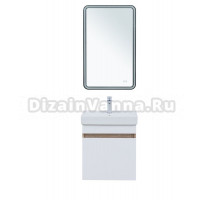 Мебель для ванной комнаты Aquanet Оптима 50 подвесная, дуб светлый, белый сатин