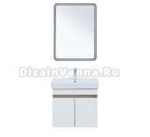 Мебель для ванной комнаты Aquanet Оптима 60 подвесная, дуб светлый, белый сатин