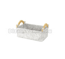 Корзина для белья Wasserkraft Aula WB-110-S серая, прямоугольная, текстиль, дерево