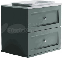 Тумба с раковиной Астра-Форм Классик 70 подвесная, 2 ящика, зеленая