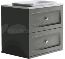 Тумба с раковиной Астра-Форм Классик 70 подвесная, 2 ящика, серая