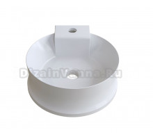 Накладная раковина Madera Omega 40 глянцевая белая, круглая, литьевой мрамор, с 1 отверстием под смеситель