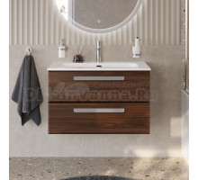 Тумба под раковину без столешницы Cezares Eco Cer-N 80 орех шоколад софт, ручки серые