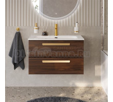 Тумба под раковину без столешницы Cezares Eco Cer-N 80 орех шоколад софт, ручки сатиновое золото