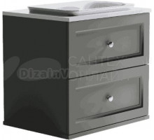 Тумба с раковиной Астра-Форм Классик 80 подвесная, 2 ящика, серая