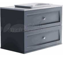 Тумба с раковиной Астра-Форм Классик 90 подвесная, 2 ящика, серо-голубая