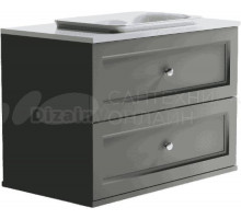 Тумба с раковиной Астра-Форм Классик 90 подвесная, 2 ящика, серая